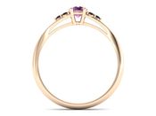 Złoty pierścionek z szafirem różowe złoto 585 - p16924cszrcd - 2