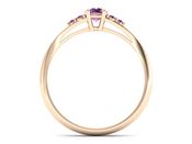 Złoty pierścionek z szafirami różowe złoto - p16924cszrszr - 2
