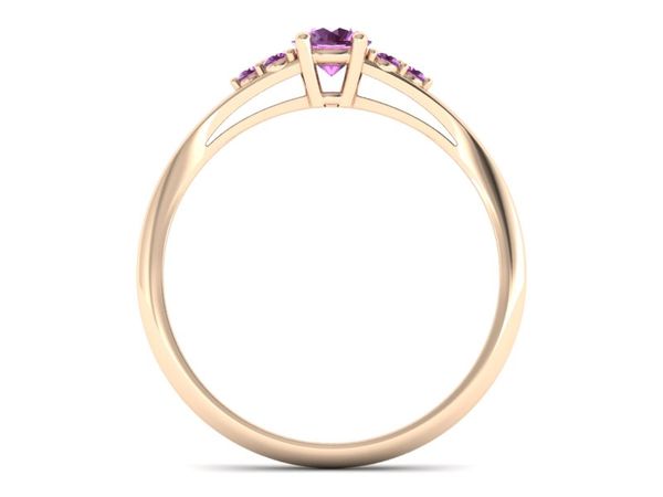 Złoty pierścionek z szafirami różowe złoto - p16924cszrszr