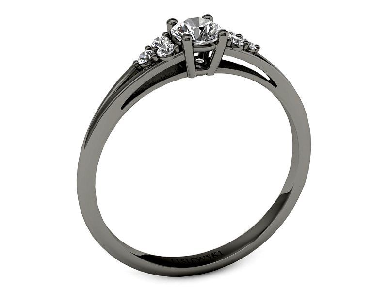 Pierścionek zaręczynowy z diamentami czarne złoto - p16924cz - 2