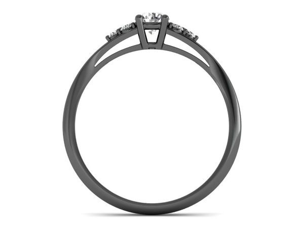 Pierścionek zaręczynowy z diamentami czarne złoto - p16924cz
