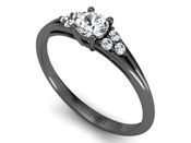 Pierścionek zaręczynowy z diamentami czarne złoto - p16924cz - 3