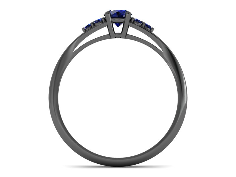 Złoty pierścionek z szafirem czarne złoto - p16924czszsz — zdjęcie 2