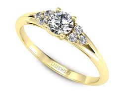 Pierścionek zaręczynowy z diamentami żółte złoto próba 585 - p16924z