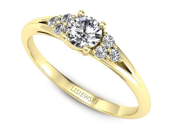 Pierścionek zaręczynowy z diamentami żółte złoto próba 585 - p16924z- 1