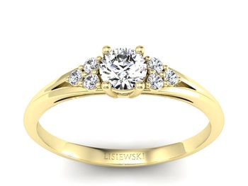 Pierścionek zaręczynowy z diamentami żółte złoto - p16924z - 1