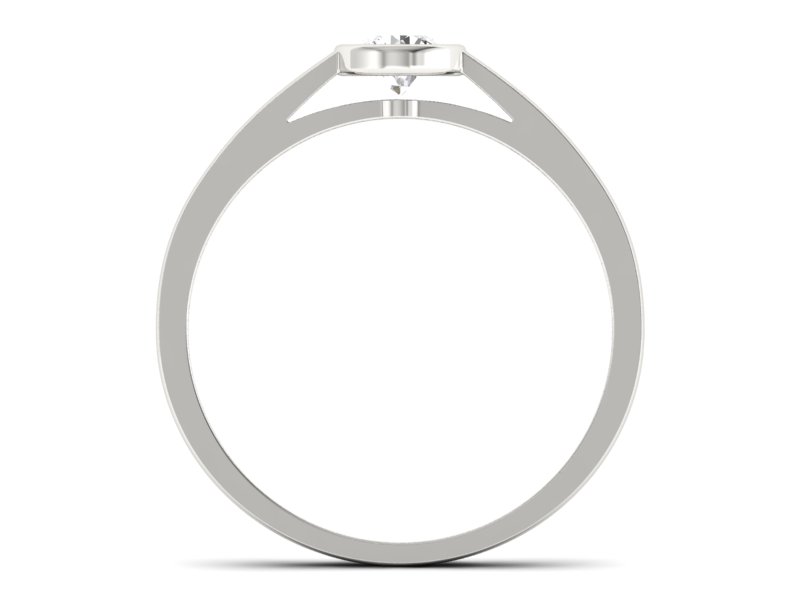 Złoty pierścionek z brylantem białe złoto - p16925b — zdjęcie 2