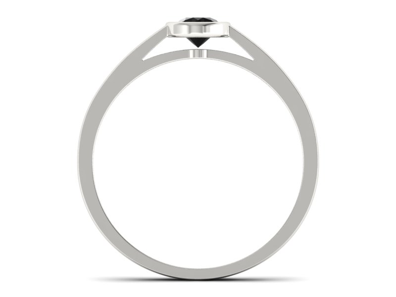 Pierścionek z czarnym diamentem białe złoto - p16925bcd — zdjęcie 2