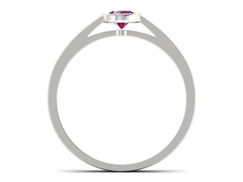 Złoty pierścionek z rubinem białe złoto - p16925br — zdjęcie 2
