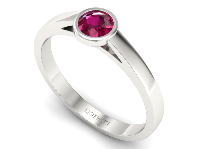 Złoty pierścionek z rubinem białe złoto - p16925br — zdjęcie 3