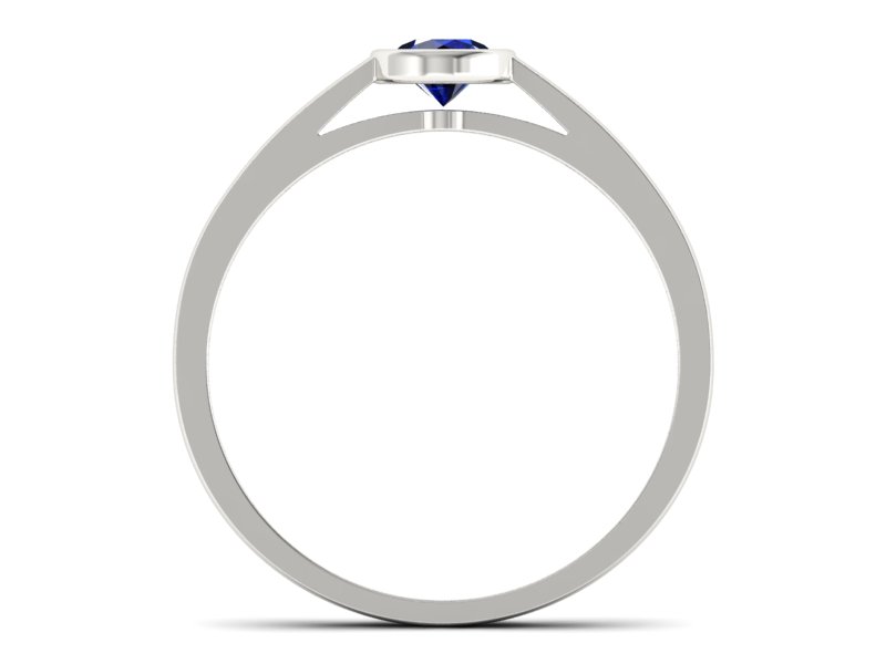 Złoty pierścionek z szafirem białe złoto - p16925bsz — zdjęcie 2