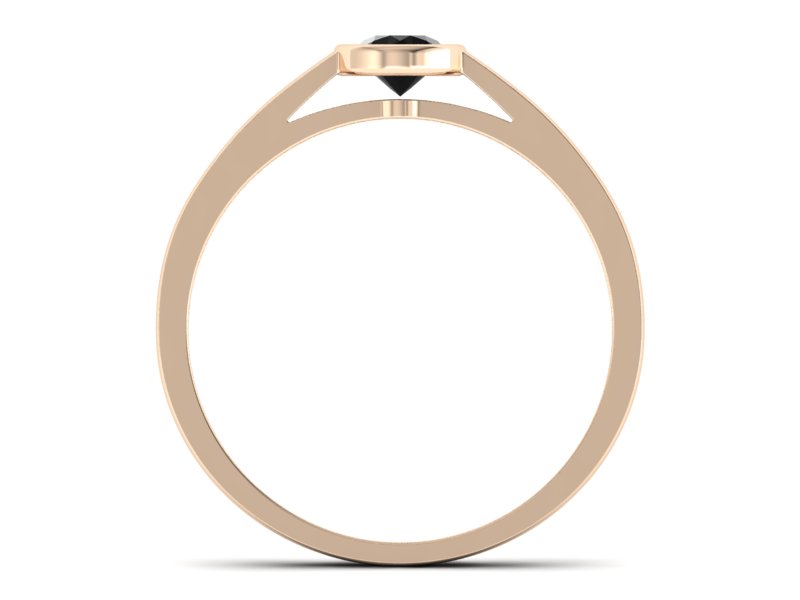 Pierścionek z czarnym diamentem różowe złoto - p16925ccd — zdjęcie 2