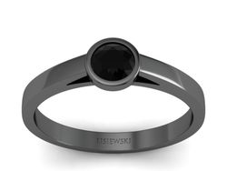 Pierścionek z czarnym diamentem czarne złoto - p16925czcd