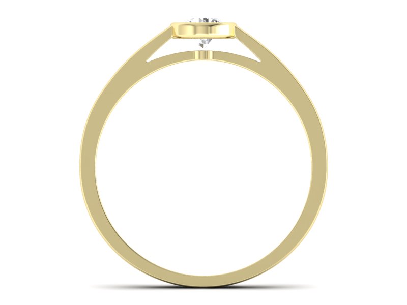 Złoty pierścionek z brylantem żółte złoto - p16925z — zdjęcie 2