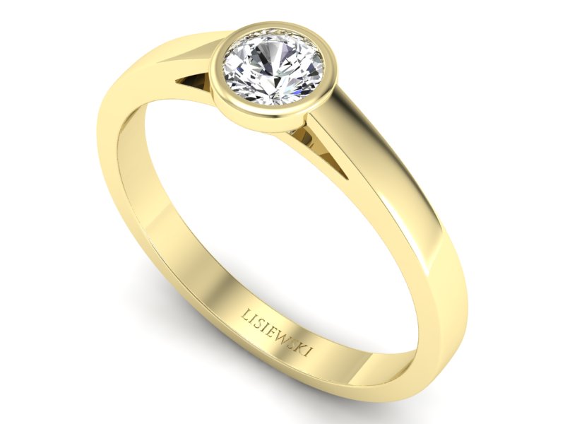 Złoty pierścionek z brylantem żółte złoto - p16925z — zdjęcie 3