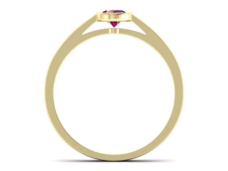 Złoty pierścionek z rubinem żółte złoto - p16925zr — zdjęcie 2