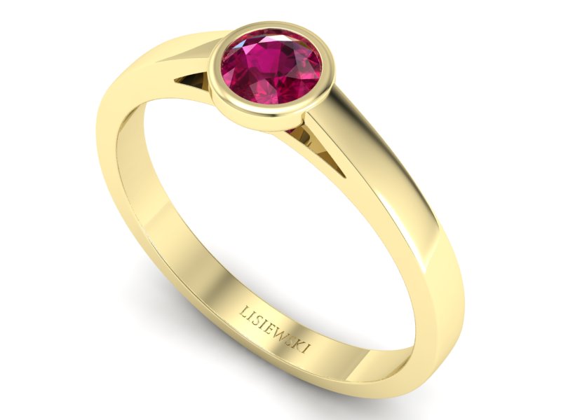 Złoty pierścionek z rubinem żółte złoto - p16925zr — zdjęcie 3