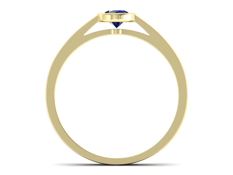 Złoty pierścionek z szafirem żółte złoto - p16925zsz — zdjęcie 2