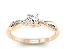 Złoty pierścionek z brylantami różowe złoto 585 - p16926c