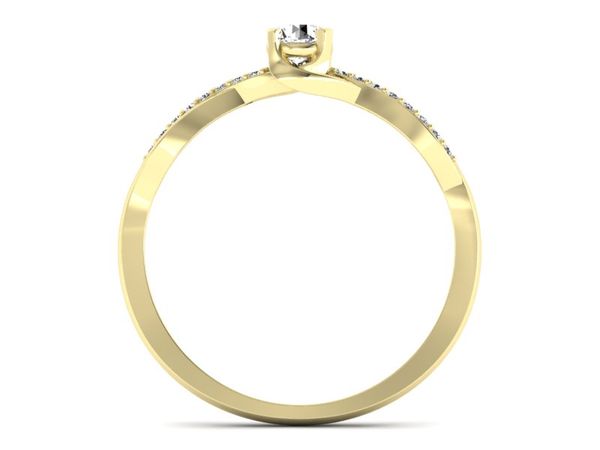 Złoty pierścionek z brylantami żółte złoto 585 - p16926z