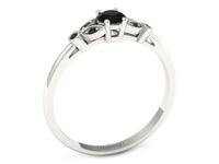 Złoty pierścionek z czarnymi diamentami - p16930bcd- 2
