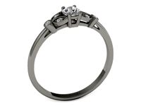 Pierścionek zaręczynowy czarne złoto z diamentami - p16930cz- 2