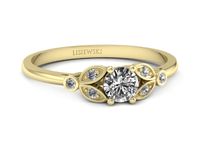 Złoty pierścionek z brylantami żółte złoto próby 585 - p16930z- 3