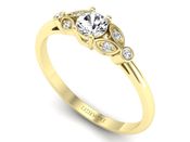Złoty pierścionek z brylantami żółte złoto 585 - p16930z - 3
