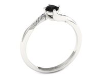 Pierścionek zaręczynowy czarny diament białe złoto - p16932bcd- 2