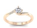 Złoty pierścionek z diamentami różowe złoto 585 - p16932c