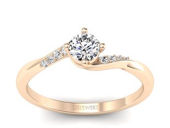 Złoty pierścionek z diamentami różowe złoto 585 - p16932c - 1
