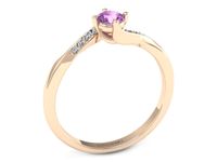 Pierścionek zaręczynowy z różowym szafirem i diamentami różowe złoto próba 585 - p16932cszr- 2