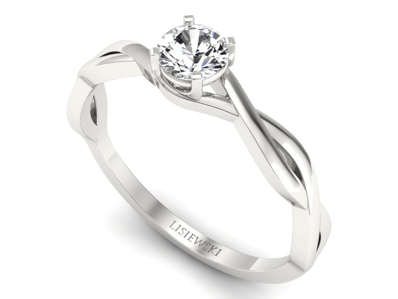 Pierścionek zaręczynowy z diamentem białe złoto - p16933b — zdjęcie 3