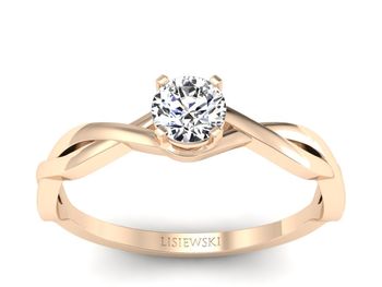 Złoty pierścionek z diamentem różowe złoto 585 - p16933c - 1