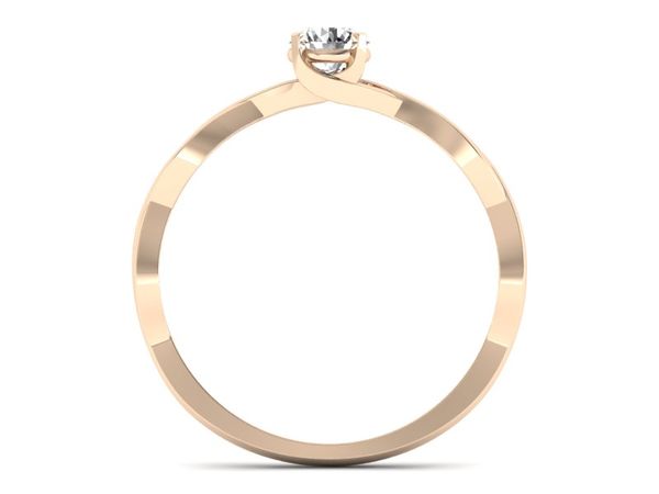 Złoty pierścionek z diamentem różowe złoto 585 - p16933c