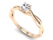Złoty pierścionek z diamentem różowe złoto 585 - p16933c - 3