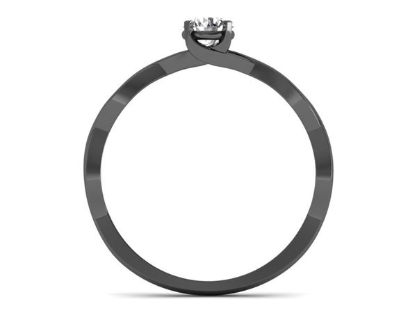Pierścionek zaręczynowy z diamentem czarne złoto - p16933cz