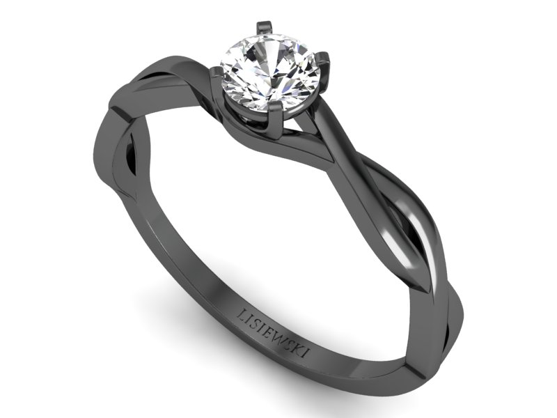 Pierścionek zaręczynowy z diamentem czarne złoto - p16933cz — zdjęcie 3