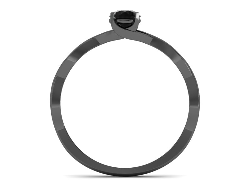 Złoty pierścionek czarne złoto czarny diament - p16933czcd — zdjęcie 2