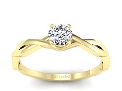 Pierścionek zaręczynowy z diamentem żółte złoto - p16933z