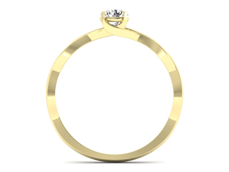 Pierścionek zaręczynowy z diamentem żółte złoto - p16933z — zdjęcie 2