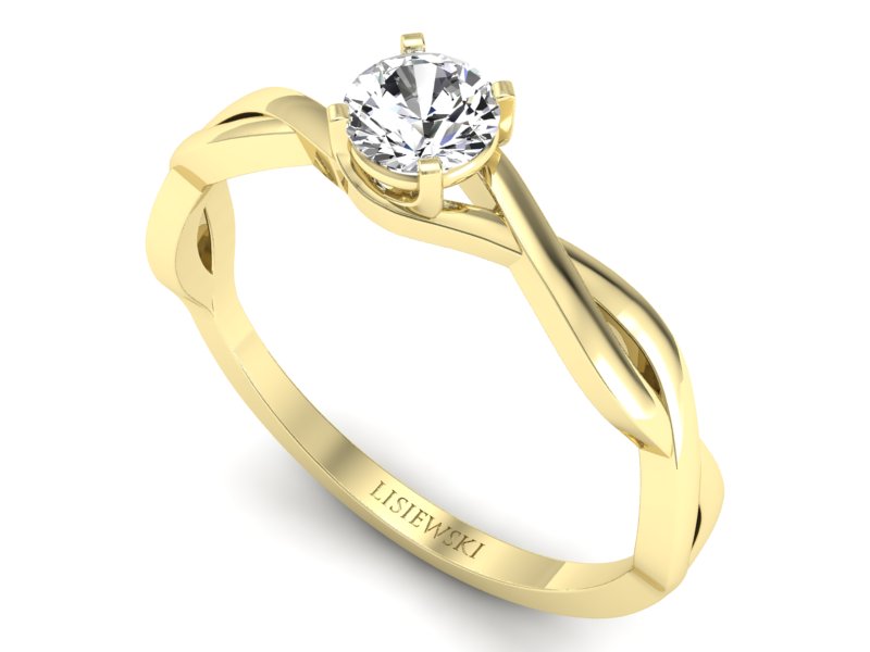 Pierścionek zaręczynowy z diamentem żółte złoto - p16933z — zdjęcie 3