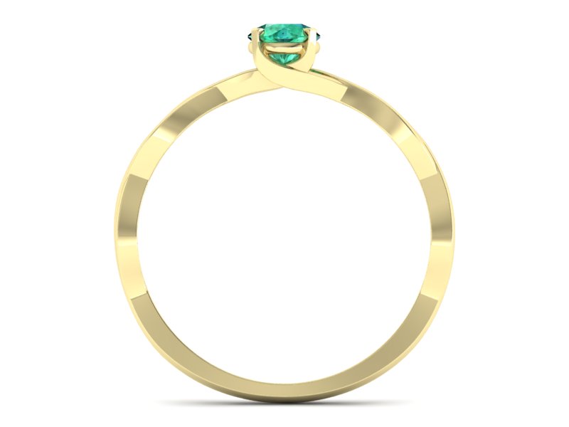 Pierścionek ze szmaragdem żółte złoto 585 - p16933zsm — zdjęcie 2