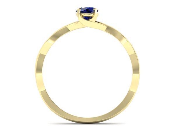 Złoty pierścionek z szafirem żółte złoto 585 - p16933zsz