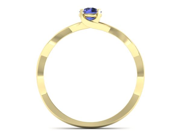 Złoty pierścionek z tanzanitem żółte złoto 585 - p16933zt