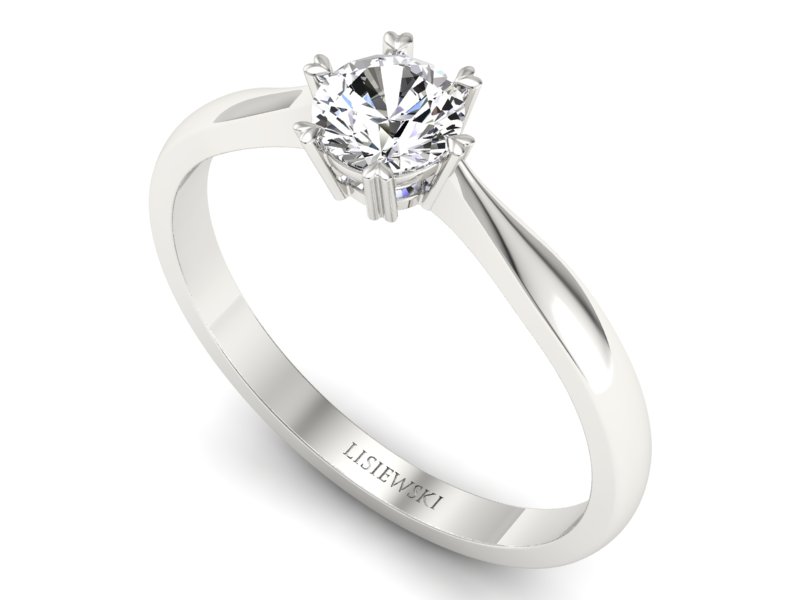 Złoty Pierścionek zaręczynowy z brylantem - p16934b — zdjęcie 3