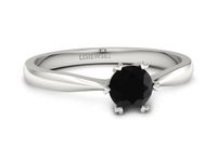 Złoty pierścionek z czarnym diamentem - p16934bcd- 3