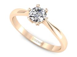 Złoty pierścionek z diamentem różowe złoto próba 585 - p16934c