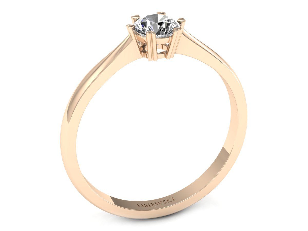 Złoty pierścionek z diamentem różowe złoto 585 - p16934c - 2
