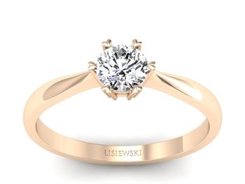 Złoty pierścionek z diamentem różowe złoto 585 - p16934c - 1
